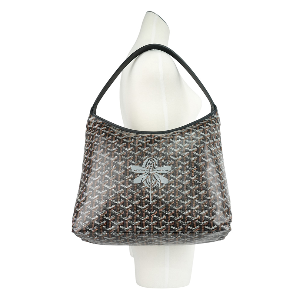 【GOYARD】Boheme Hobo 限定版灰色蜻蜓拉鍊肩背包(黑色)BOHEMEPMLTY01CL01P-D