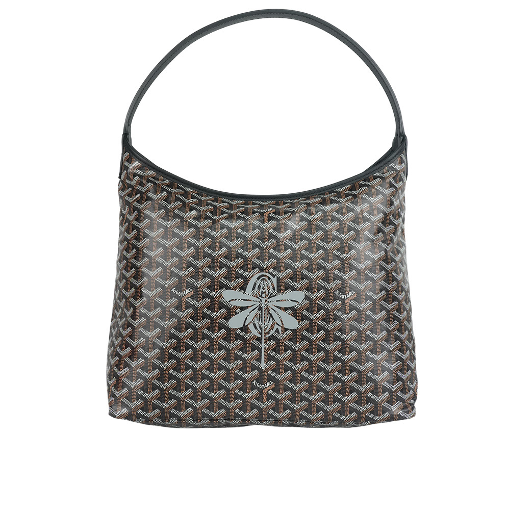 【GOYARD】Boheme Hobo 限定版灰色蜻蜓拉鍊肩背包(黑色)BOHEMEPMLTY01CL01P-D