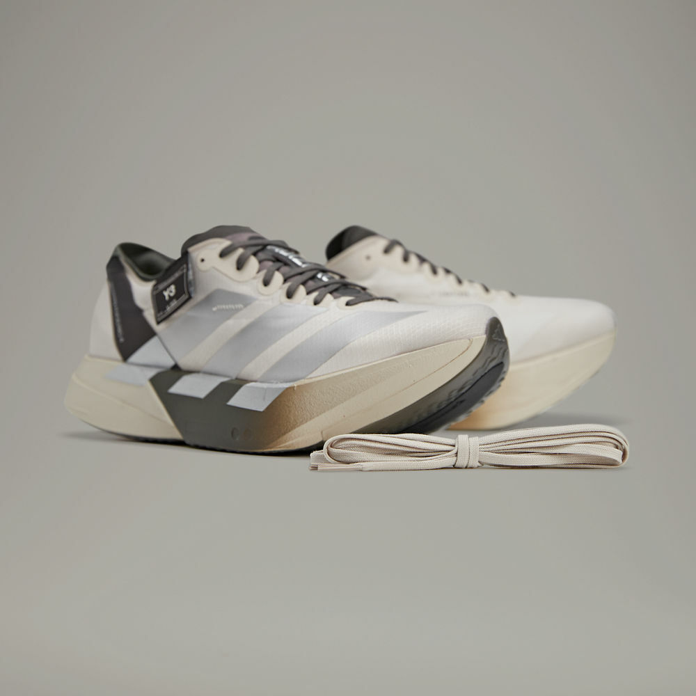 【 Y-3 ADIOS PRO 4 M 頂級跑鞋 - 米灰白 】