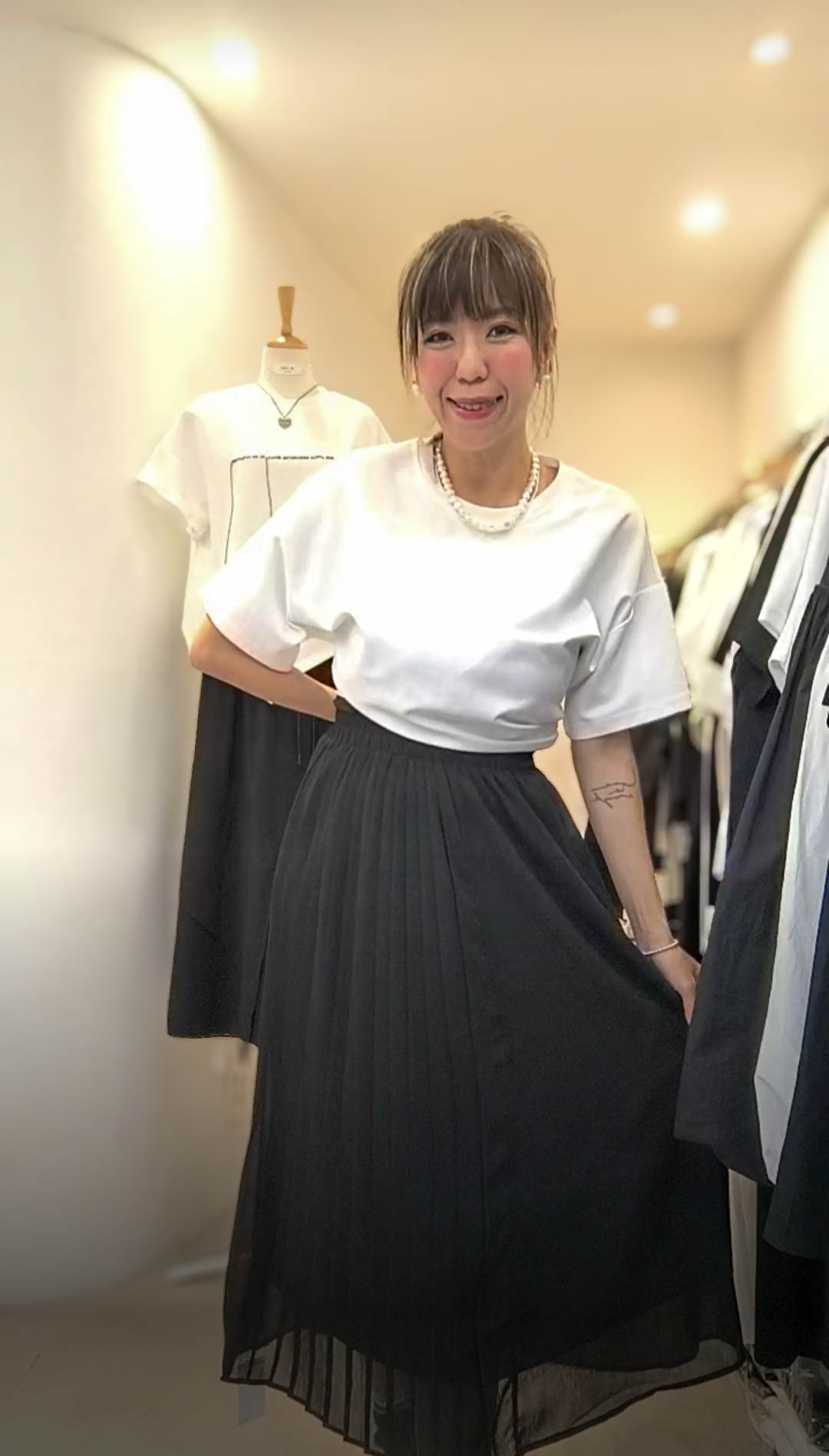 PM_K1145  ▶️一半百折 素面雪紡裙 👉W:62-98cm H:cm L:85cm👈