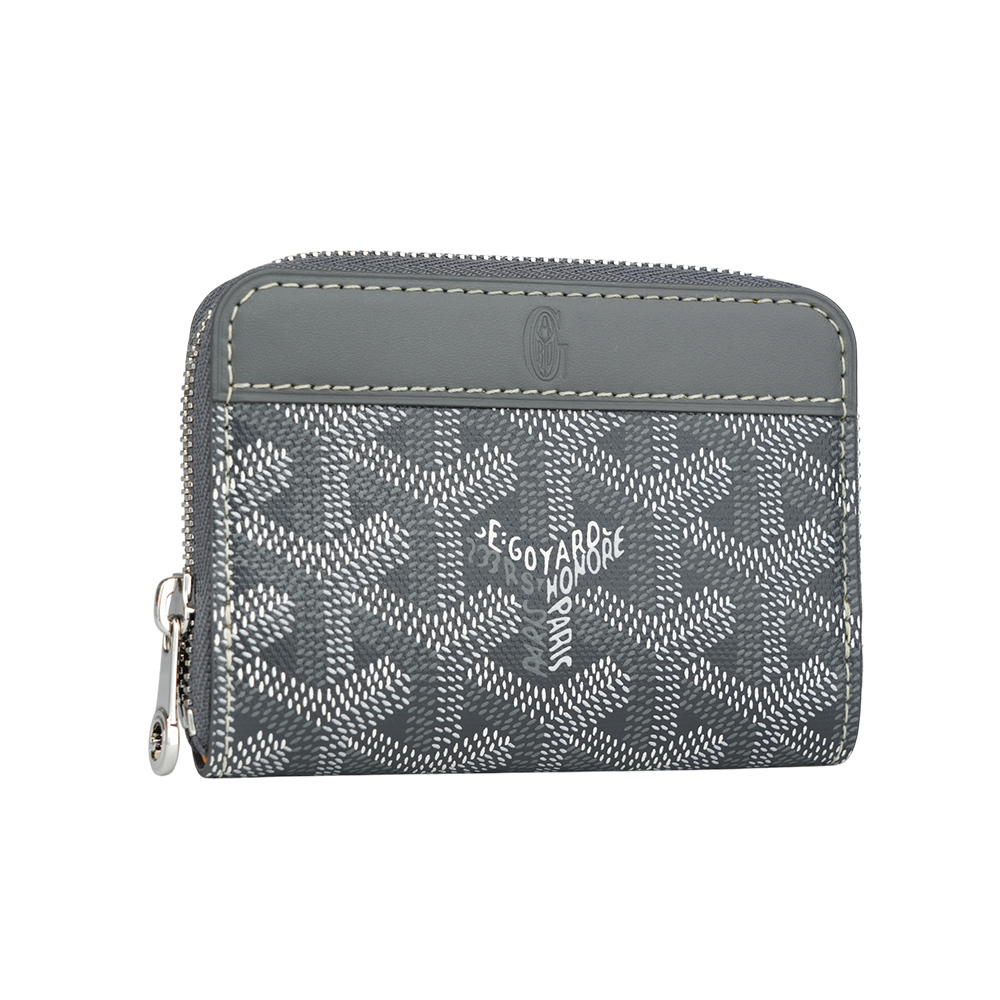 【GOYARD】Matignon 塗層帆布及小牛皮ㄇ形拉鍊零錢包/卡夾包