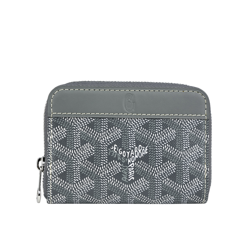 【GOYARD】Matignon 塗層帆布及小牛皮ㄇ形拉鍊零錢包/卡夾包