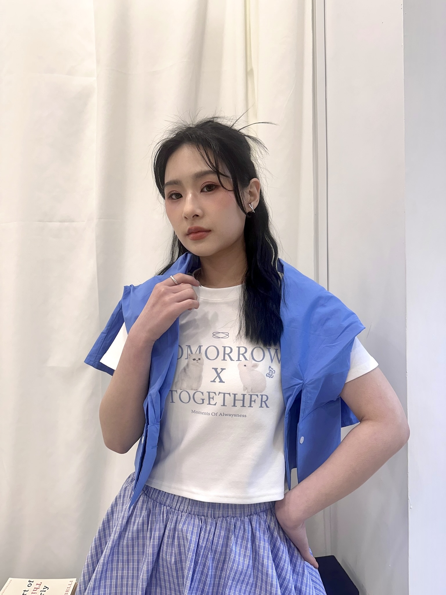 手臂修飾萌寵新成員短Tee