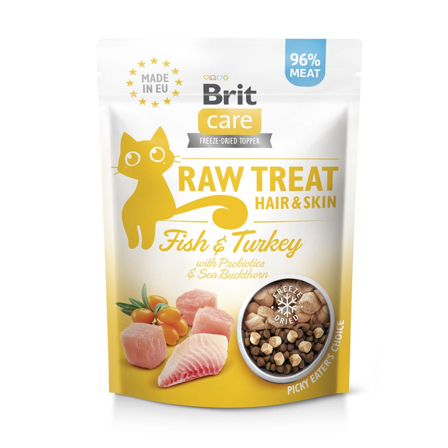 Brit Freeze Dried Topper Raw Treat Fish & Turkey For Hair & Skin 40g