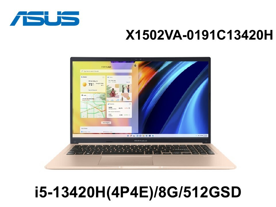 ASUS 華碩 X1502VA-0191C13420H 蜜誘金 15.6吋筆電 i5-13420H/8G/512GSSD