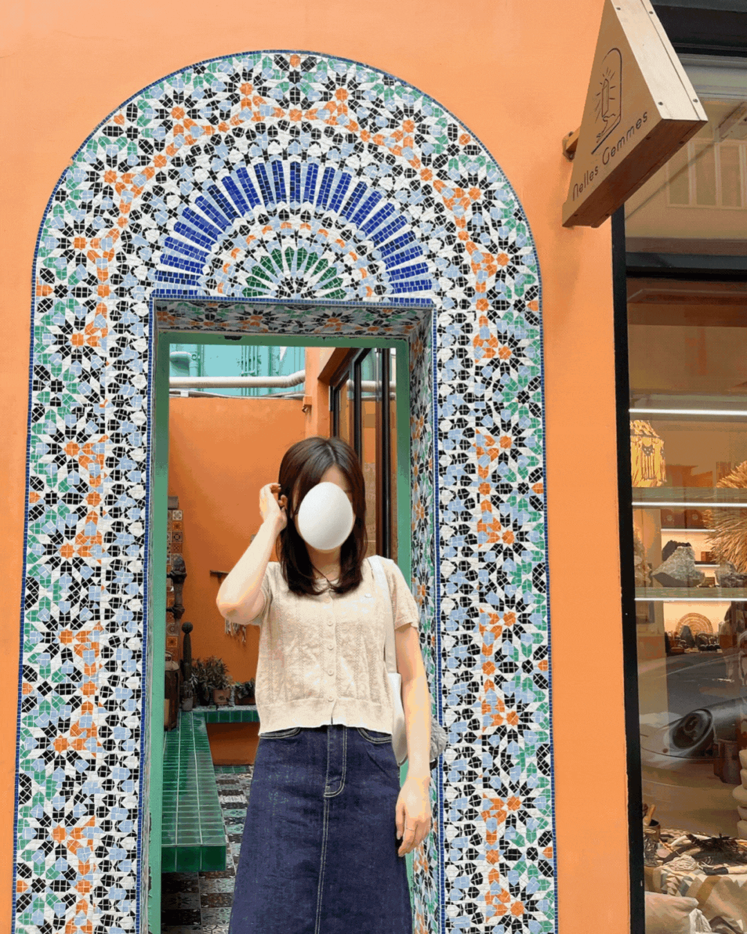 《KR》Daily 小鐵牌暗紋短袖上衣