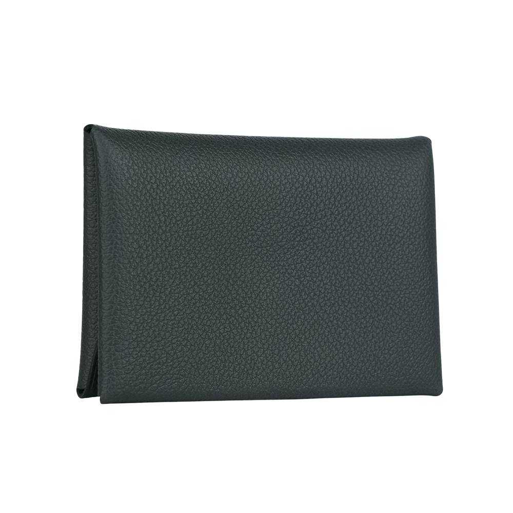 【Hermès】Calvi Duo Evercolor皮釦式卡片夾/零錢包