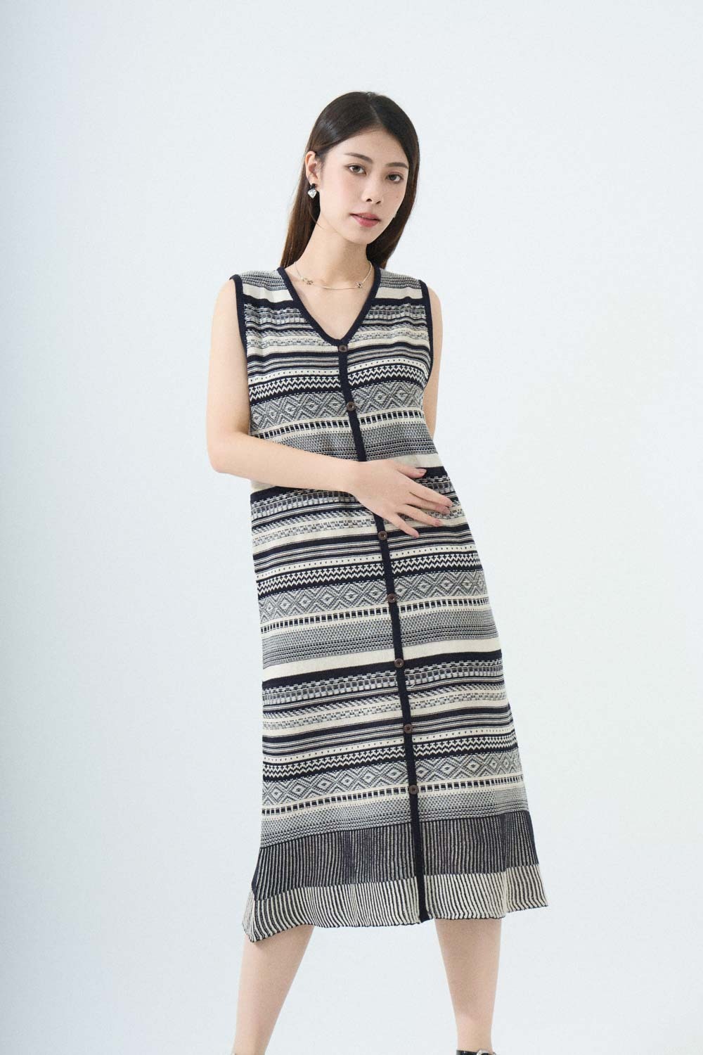 民族間針織連身長裙 （*現貨款式）