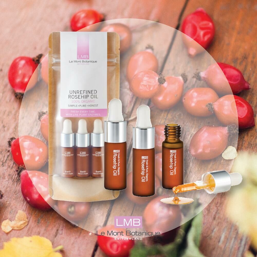 Le Mont Botanique 100%有機 非精製玫瑰果油 100% Organic Unrefined Rosehip Oil 3x5ml