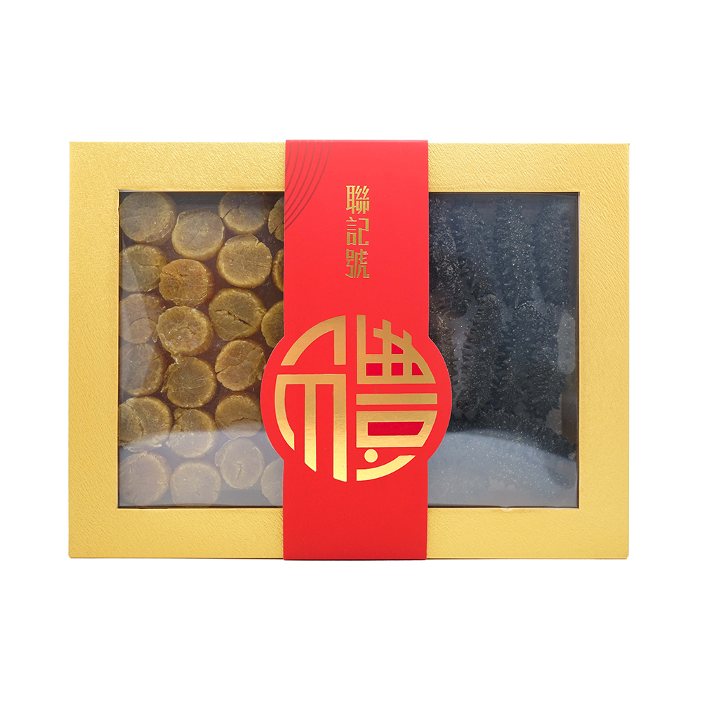 聯記號尊貴皇牌禮盒(日本關東遼參100g, 日本元貝130g)