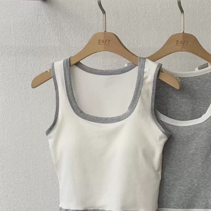 拼色方領bra top襯墊背心（特）