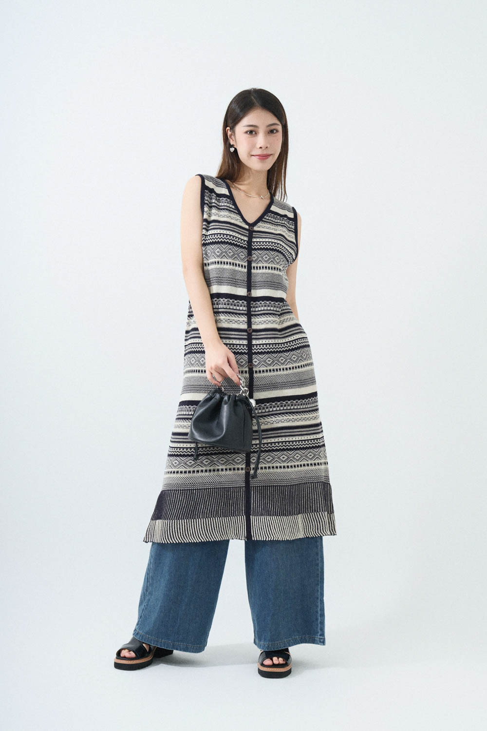 粗幼雙鏈帶束口皮袋（預購產品）