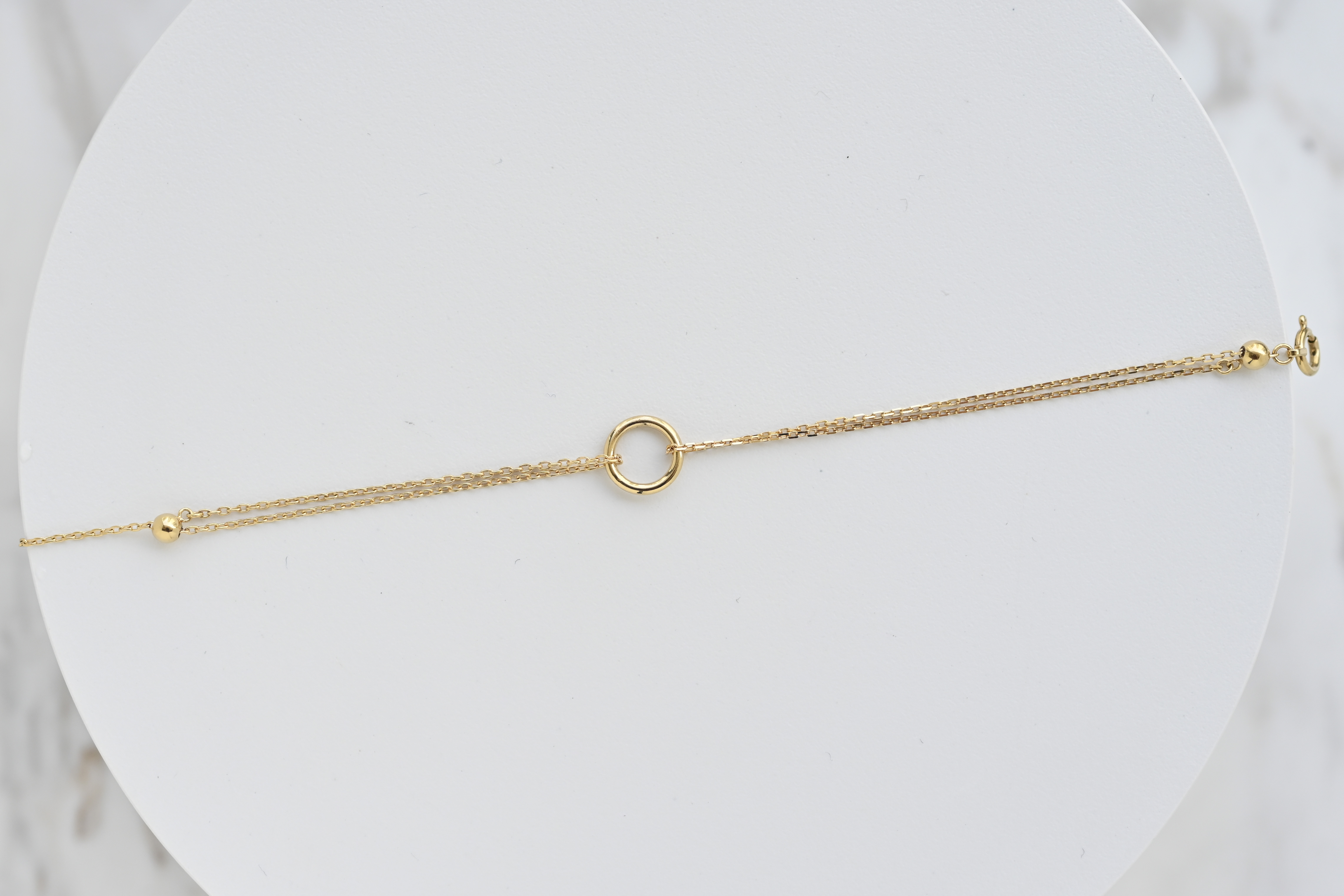 18K Gold Plain Bracelet & Anklet