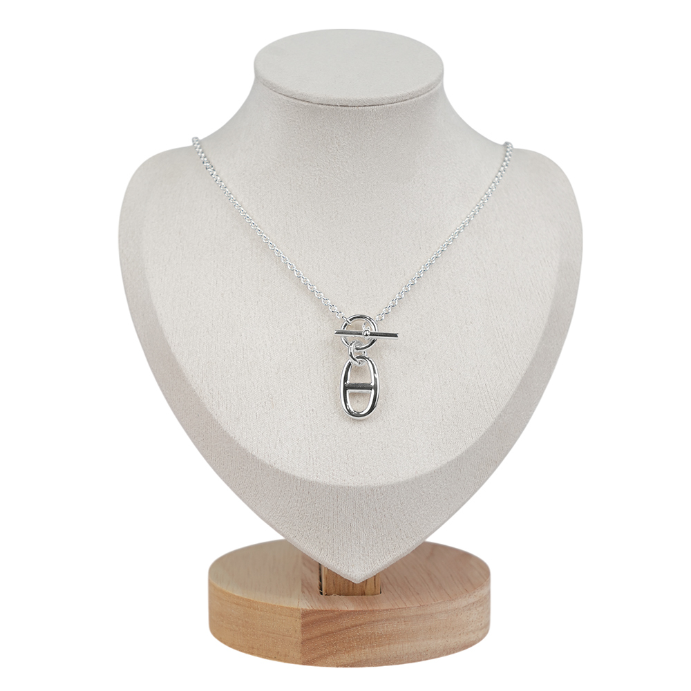 【HERMES】Chaine d'ancre T字釦豬鼻子項鍊(銀色)H104141B 00