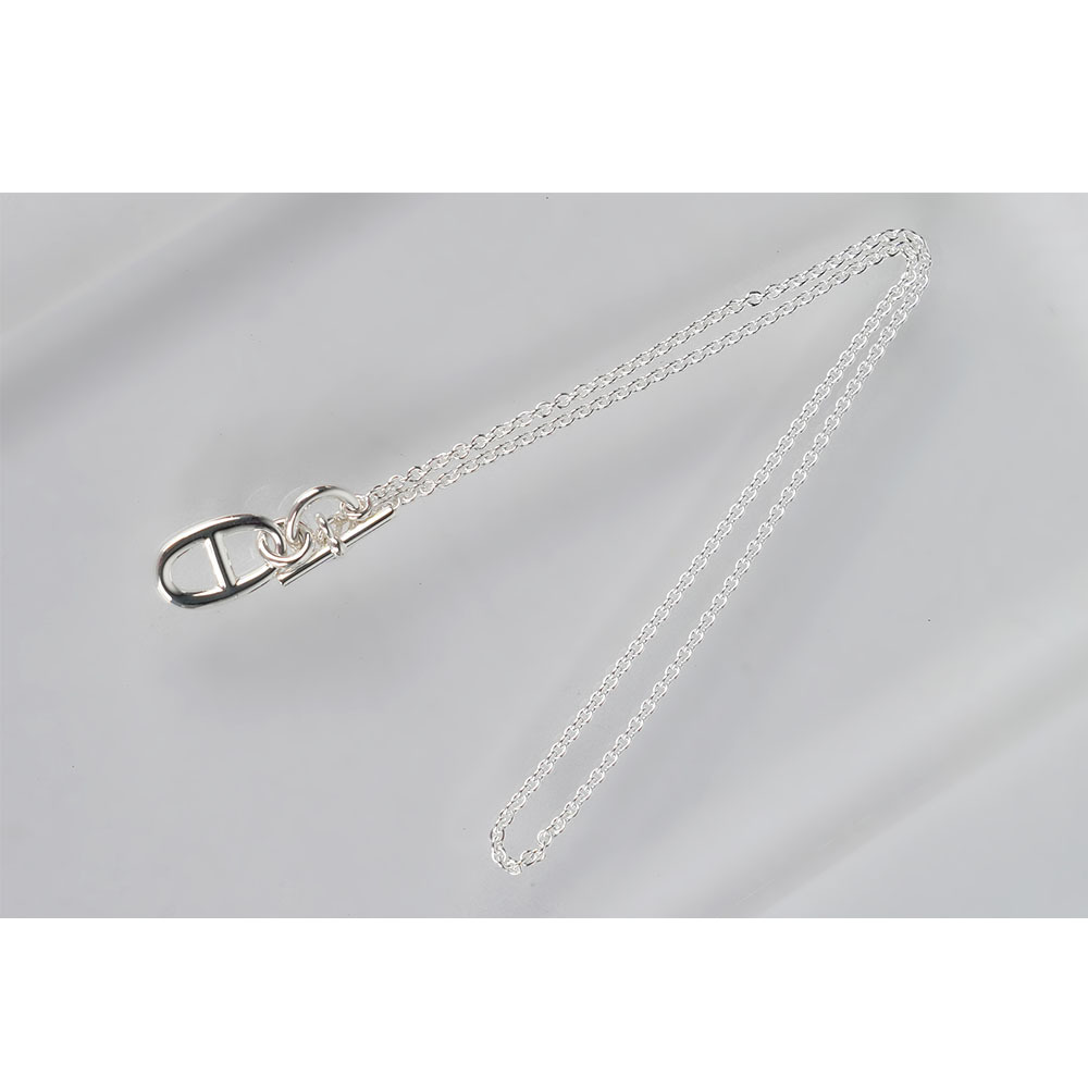 【HERMES】Chaine d'ancre T字釦豬鼻子項鍊(銀色)H104141B 00