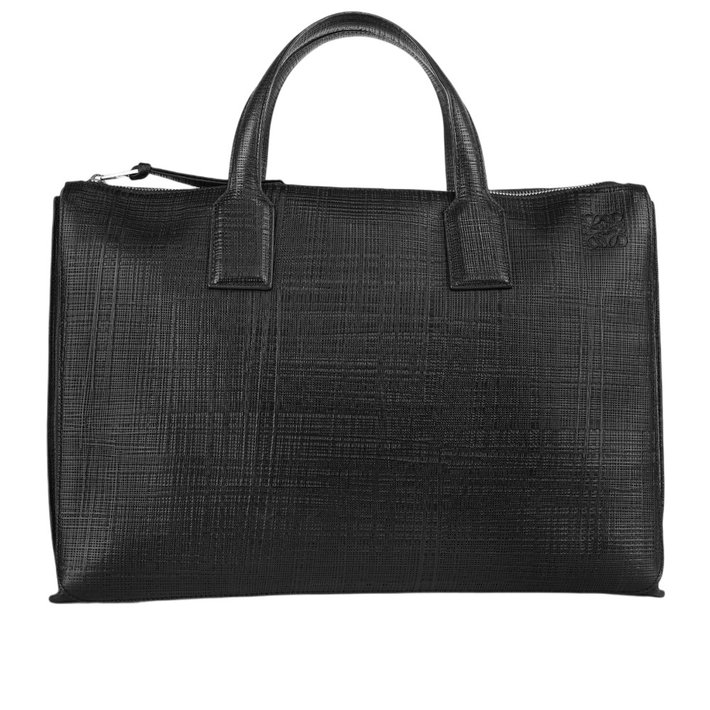 【LOEWE】Goya 木紋牛皮手提公事包(黑色) 03 17 10