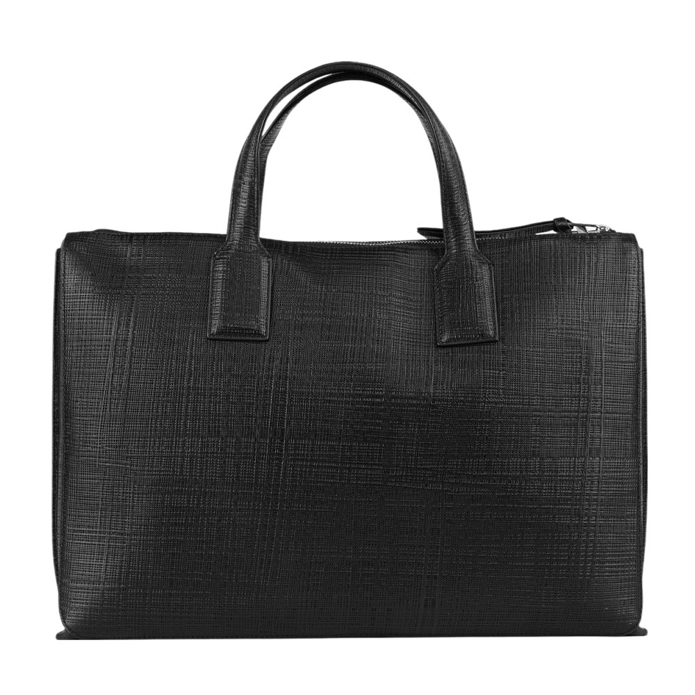 【LOEWE】Goya 木紋牛皮手提公事包(黑色) 03 17 10