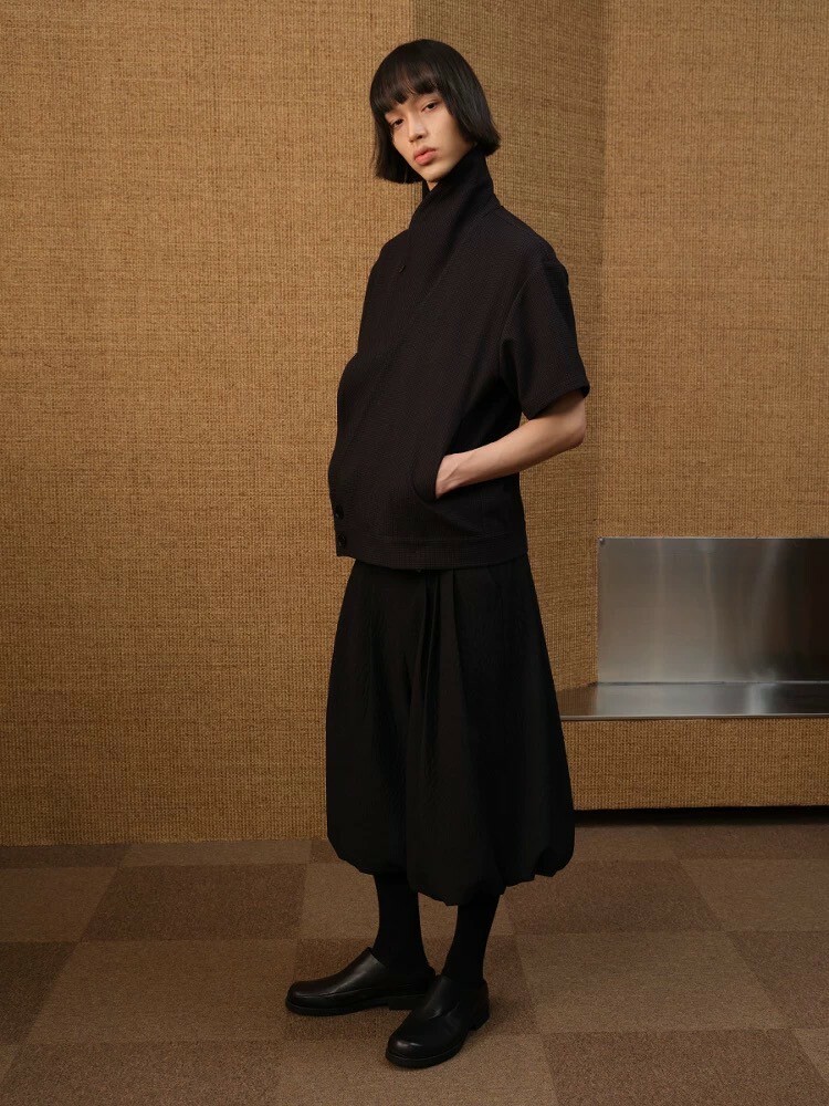 JCA 設計感 打褶紋理 花苞裙褲 #七分褲