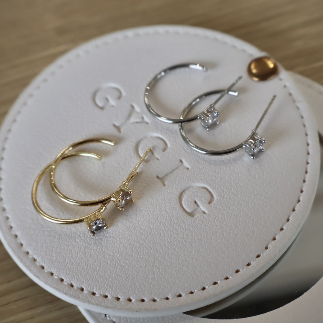 Gy’高級鑽環小c圈極細緻耳釘
