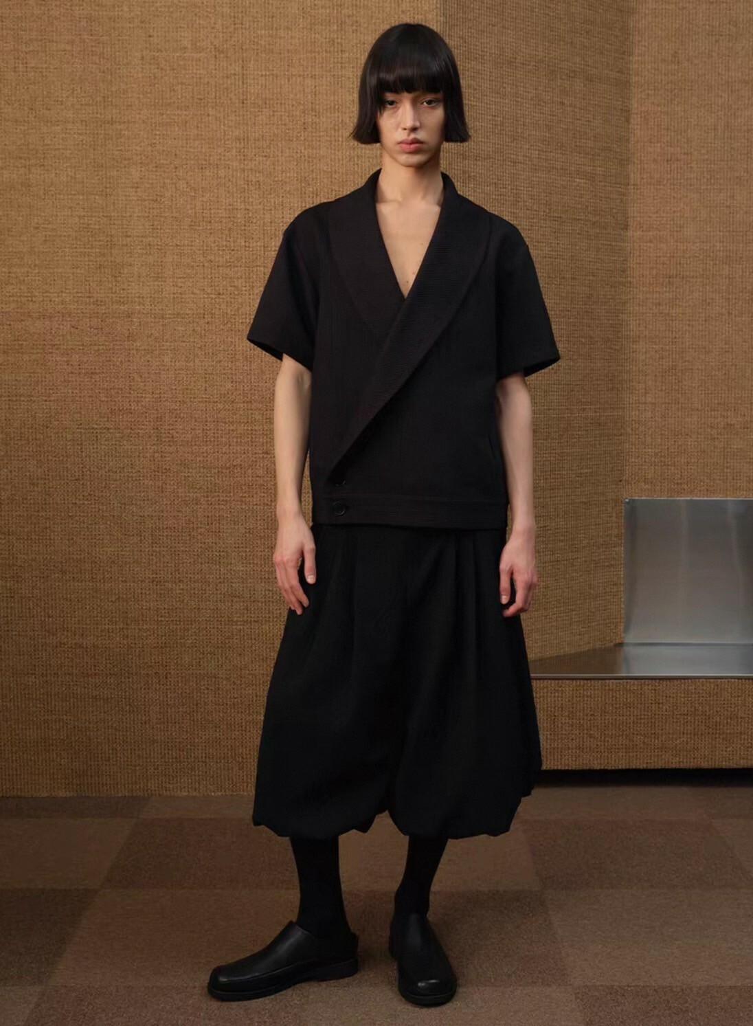 JCA 翻領 格子設計 可立領 硬挺抗皺 短袖#襯衫