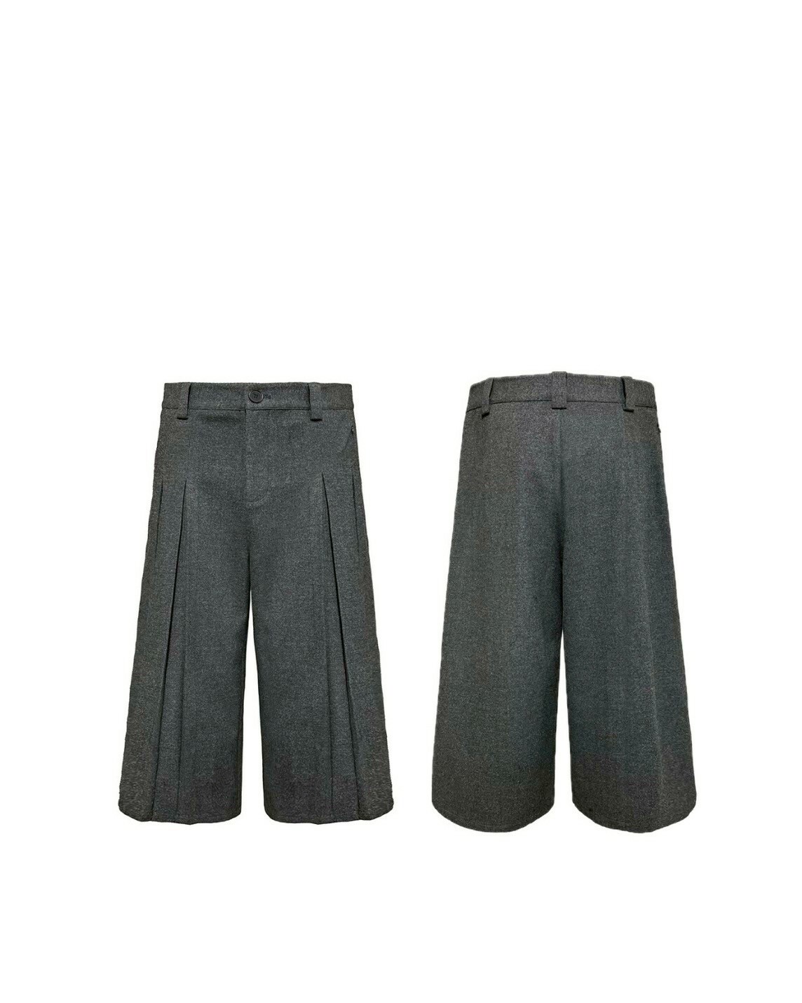 JCA 花灰色 工字摺 斜紋面料 西裝  #七分褲