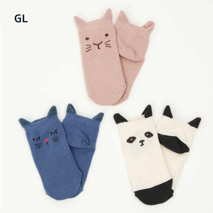 日本stample動物小耳朵 短襪3雙1組 (16-18) 73156