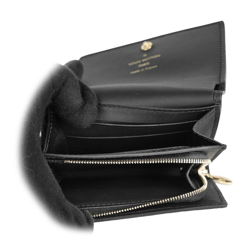 【Louis Vuitton / LV】Capucines 牛皮二折拉鍊零錢袋短夾(黑色) M12149