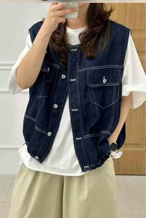 PM_K0649  ▶️牛仔背心 👉B:132cm L:62cm👈