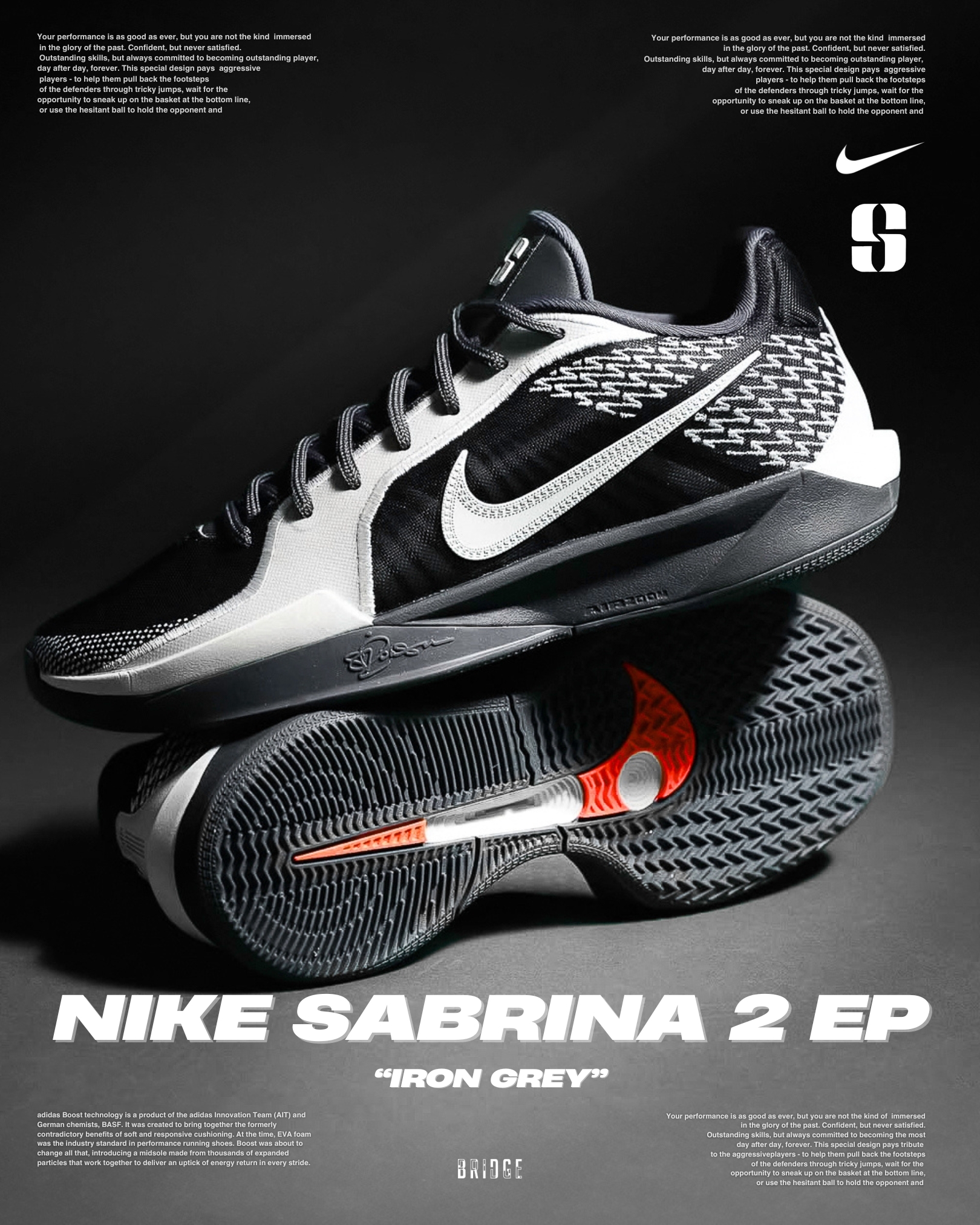 『黑白雙煞 收割球場 🔪』Nike Sabrina 2 EP “Iron Grey” FZ1517-005