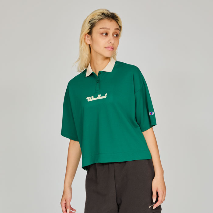 女款 -CASUAL機能 植絨 POLO衫-綠色（CW-B318-570）