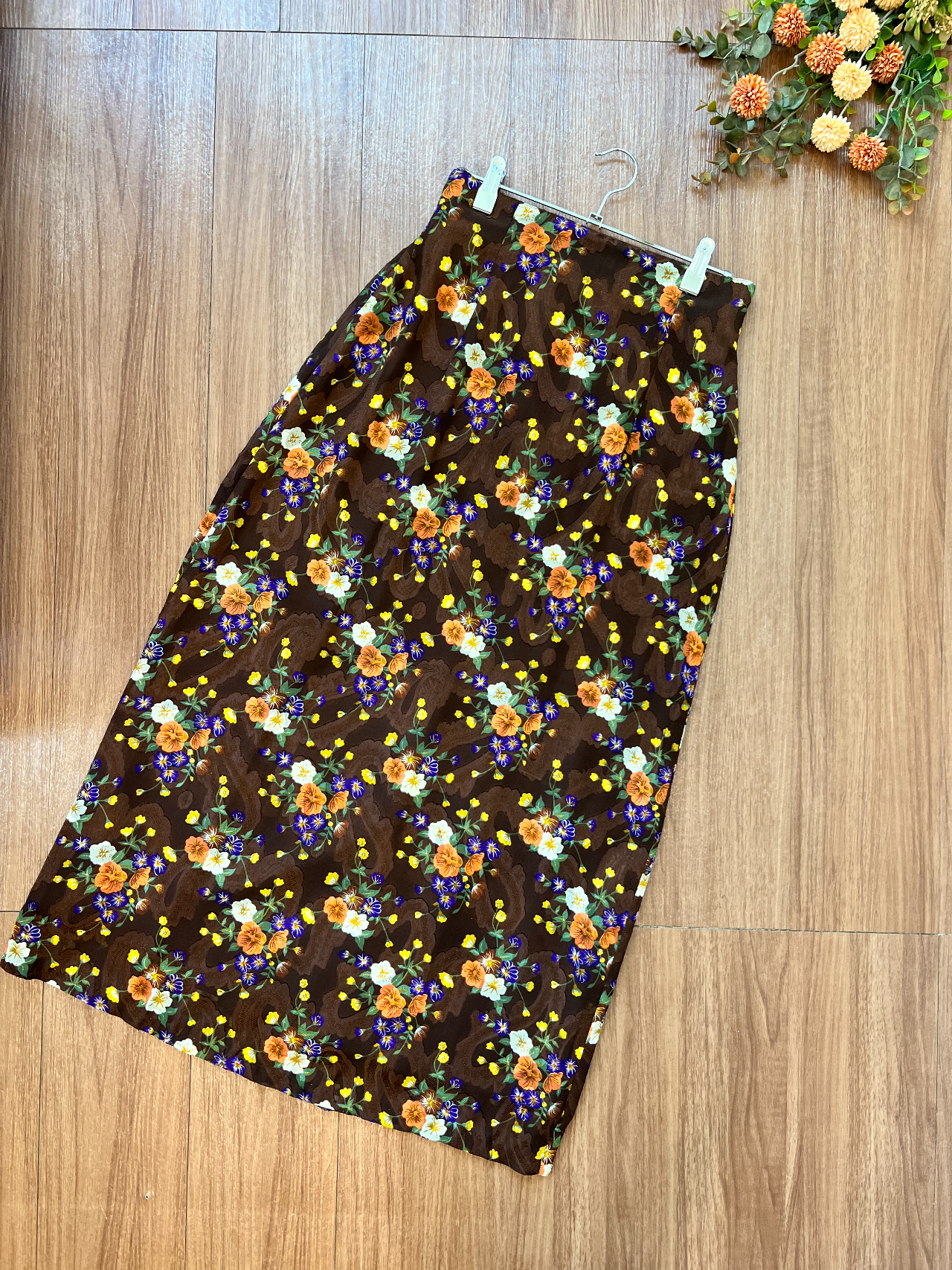 煎茶花語古著半身裙