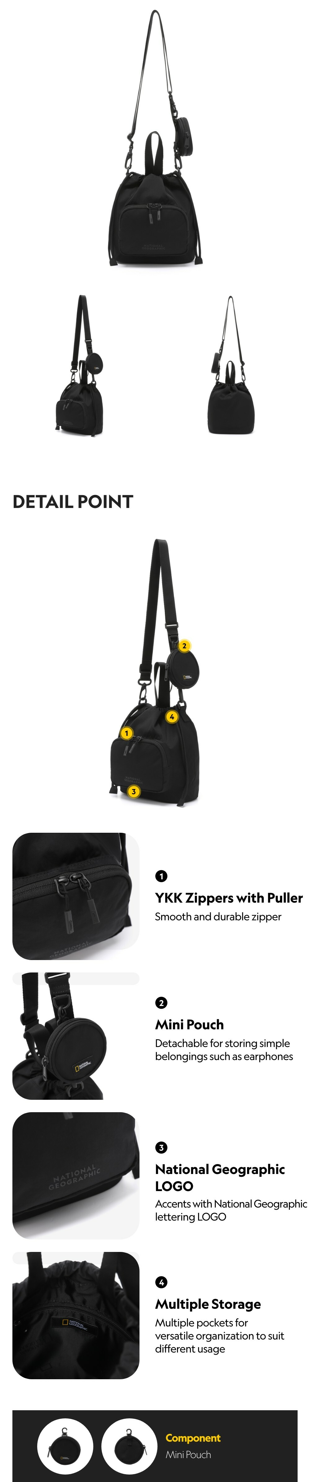 ADELIE Bucket Bag - BLACK