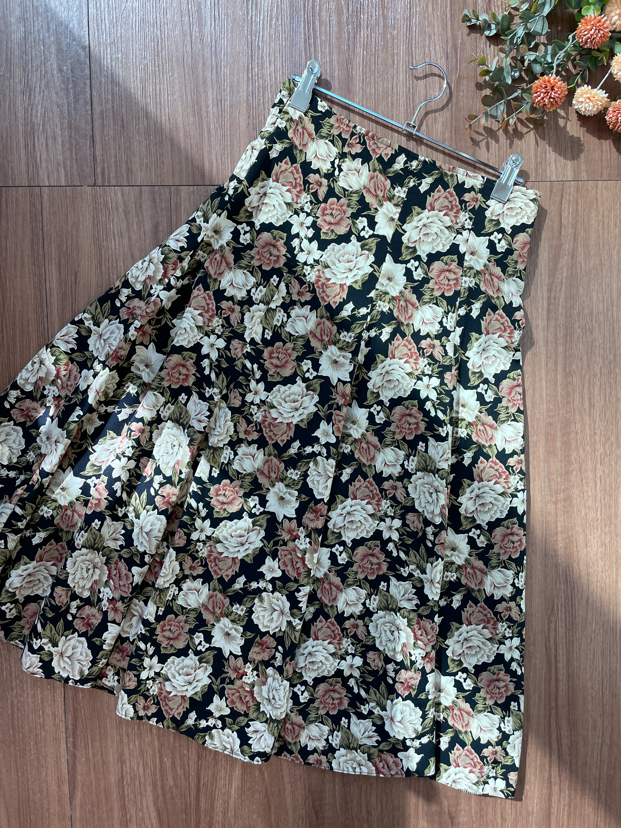 花和午夜古著半身裙