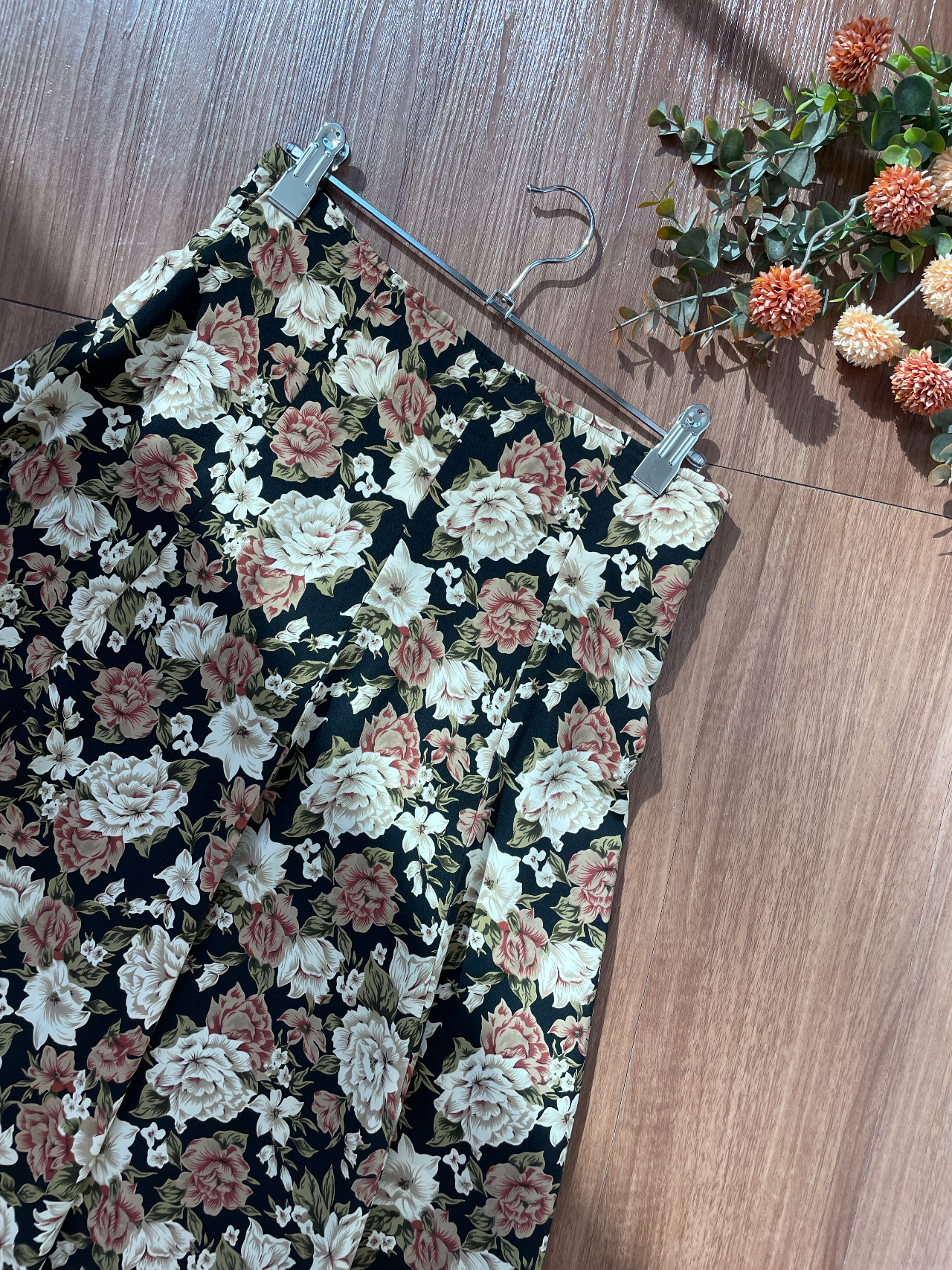 花和午夜古著半身裙