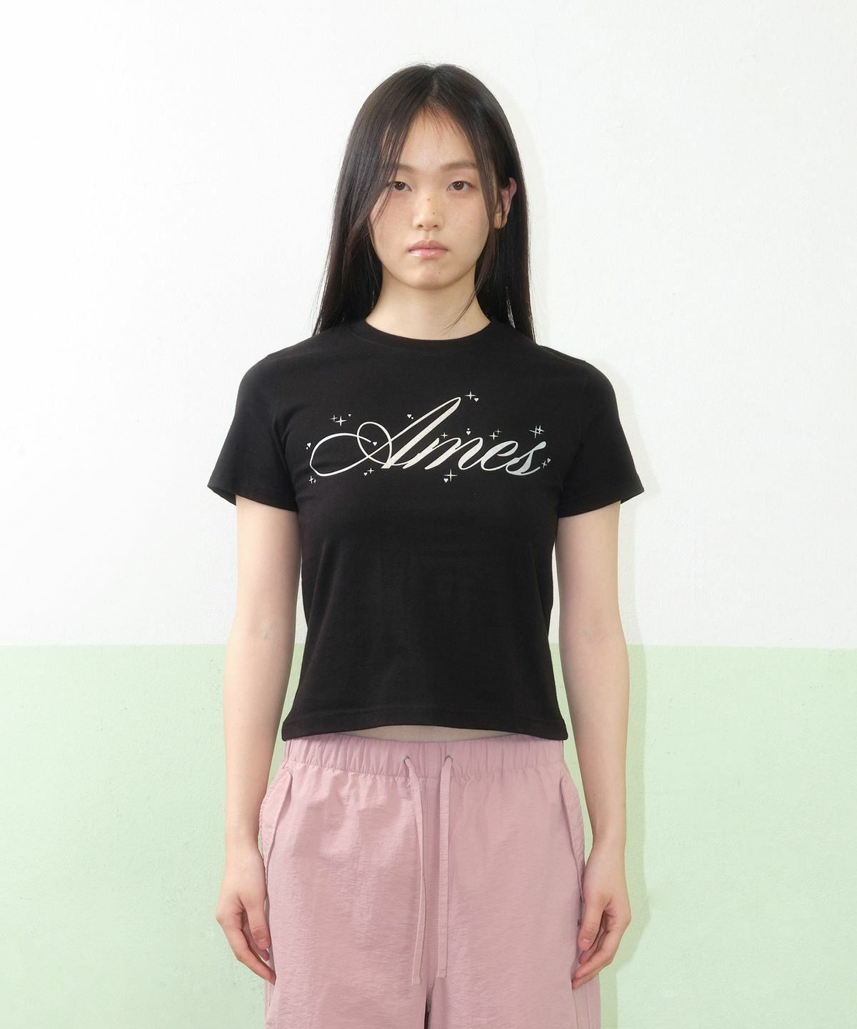 AMES WORLDWIDE SILVER AMES CROP TEE