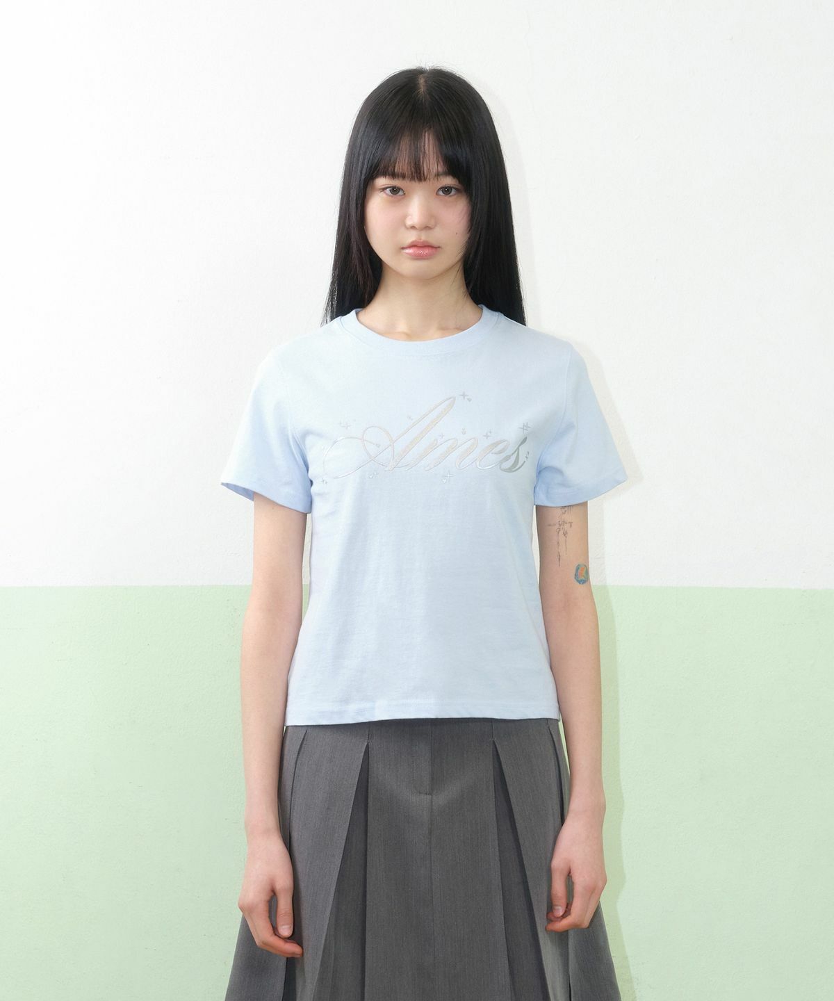 AMES WORLDWIDE SILVER AMES CROP TEE