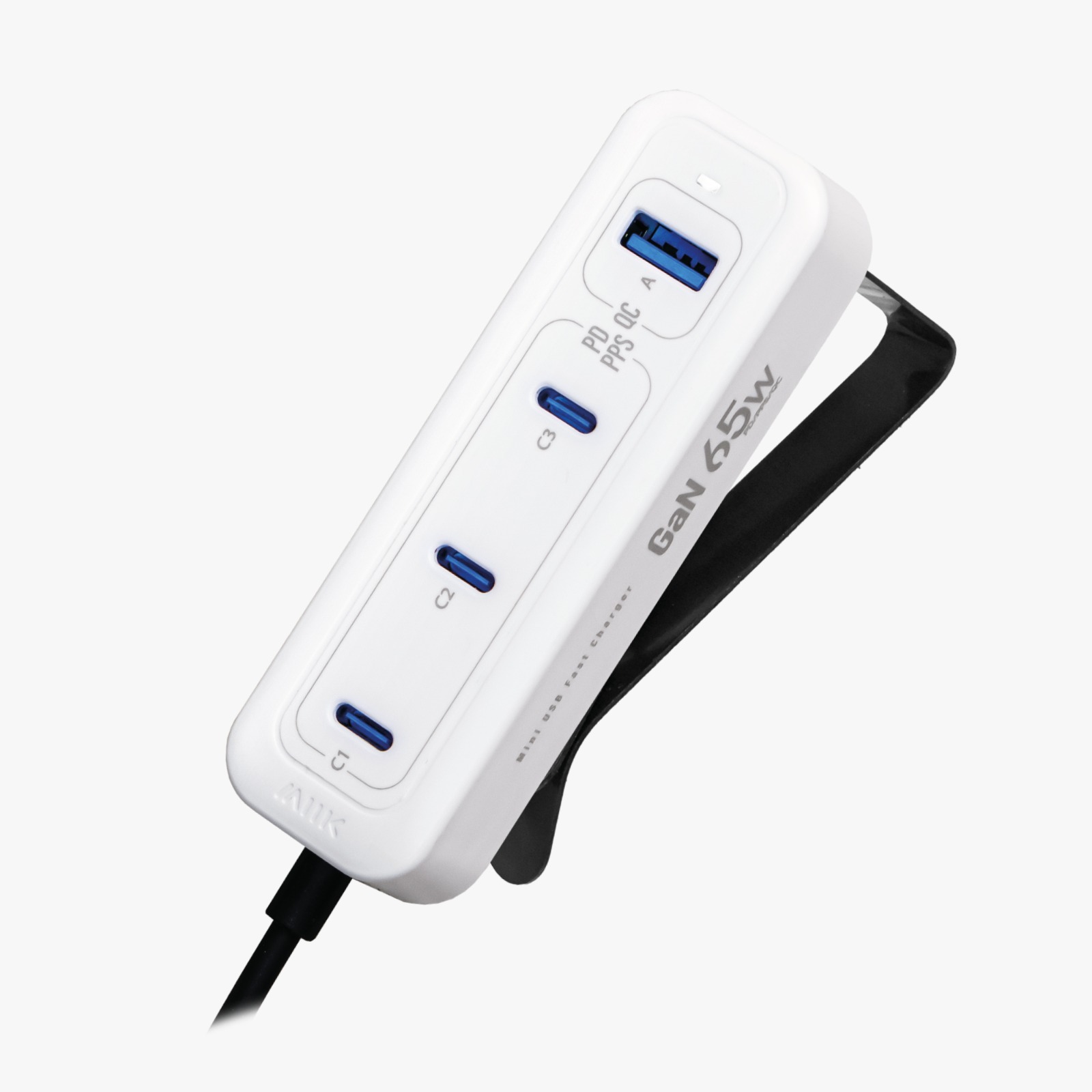 M2K GaN 65W『 夾充 』【旅行版】- 夾枱迷你快速充電器  (3C1A) - 白色