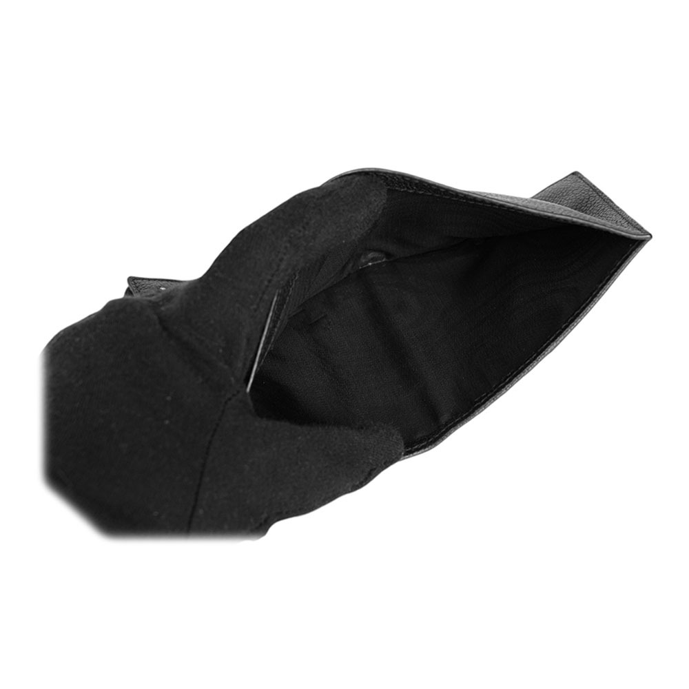 【PRADA】銀字Logo 粒紋皮革短版對開8卡短夾(黑色) 2MO004 2CGS F0002