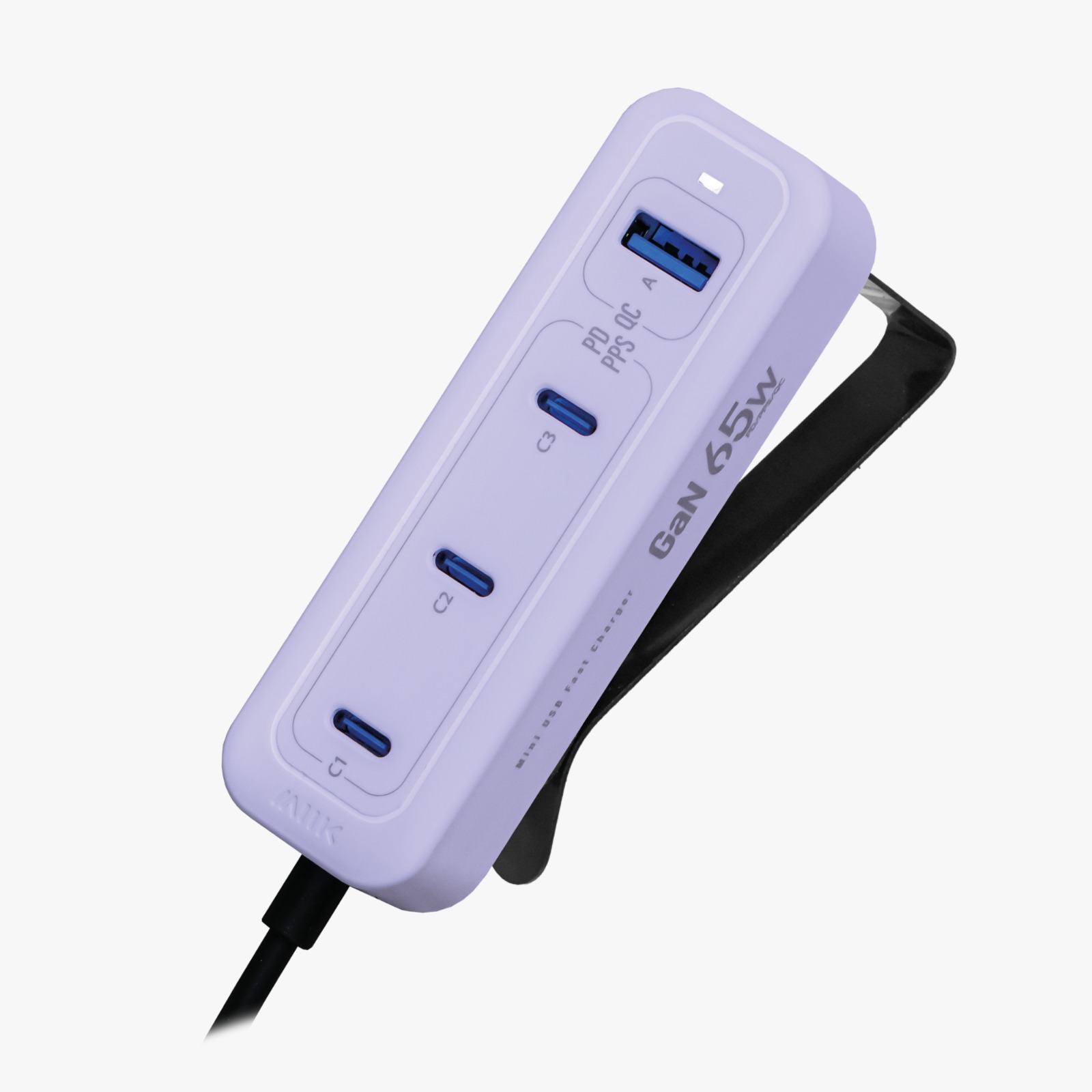 M2K GaN 65W『 夾充 』【旅行版】- 夾枱迷你快速充電器  (3C1A) - 紫色