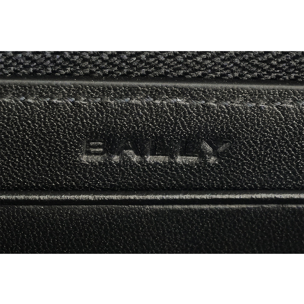 【BALLY】Mythos 紅白條紋再生牛皮ㄇ形拉鍊長夾(黑色) 6308575