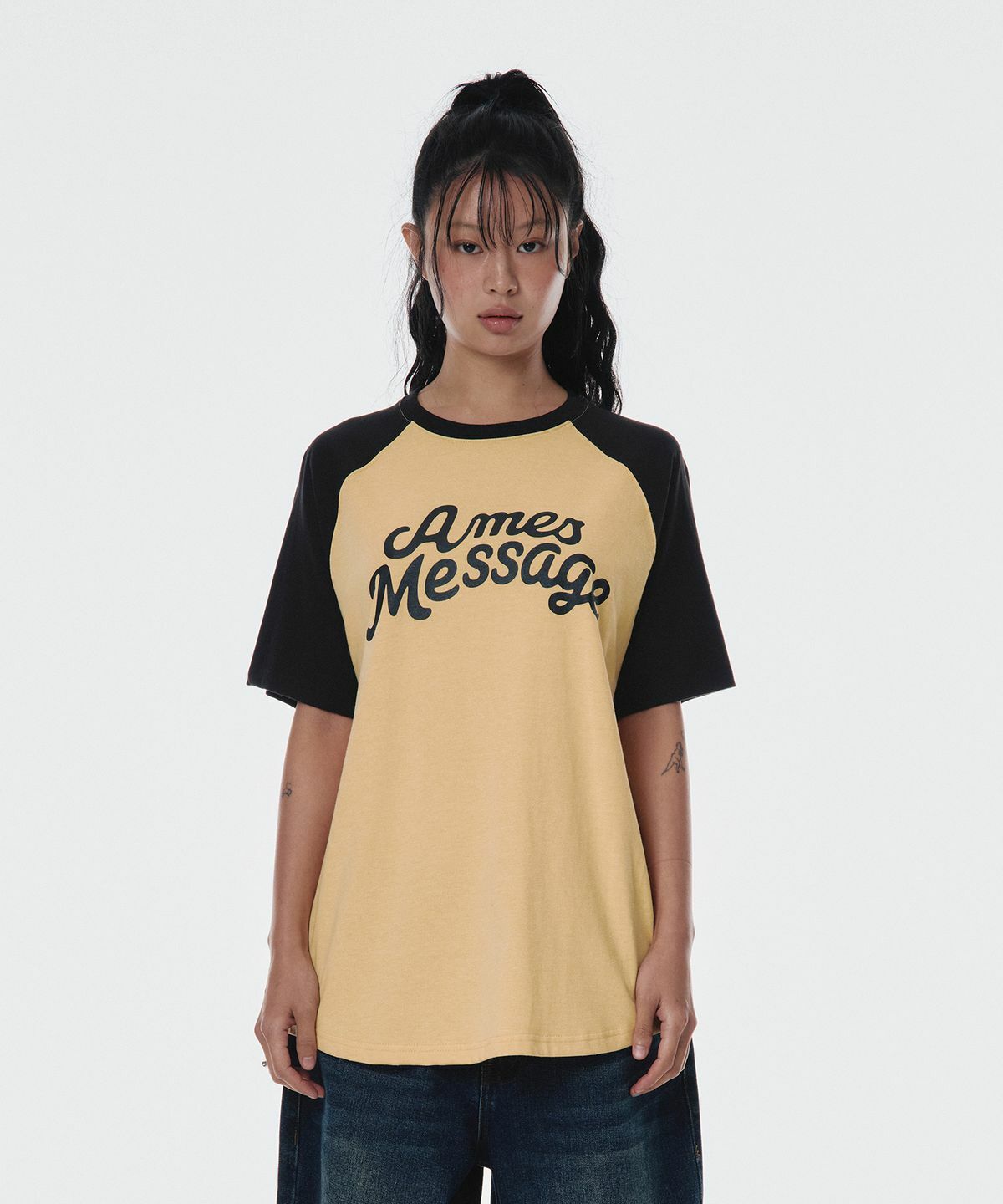 AMES WORLDWIDE AMES COLOR BLOCK RAGLAN TEE