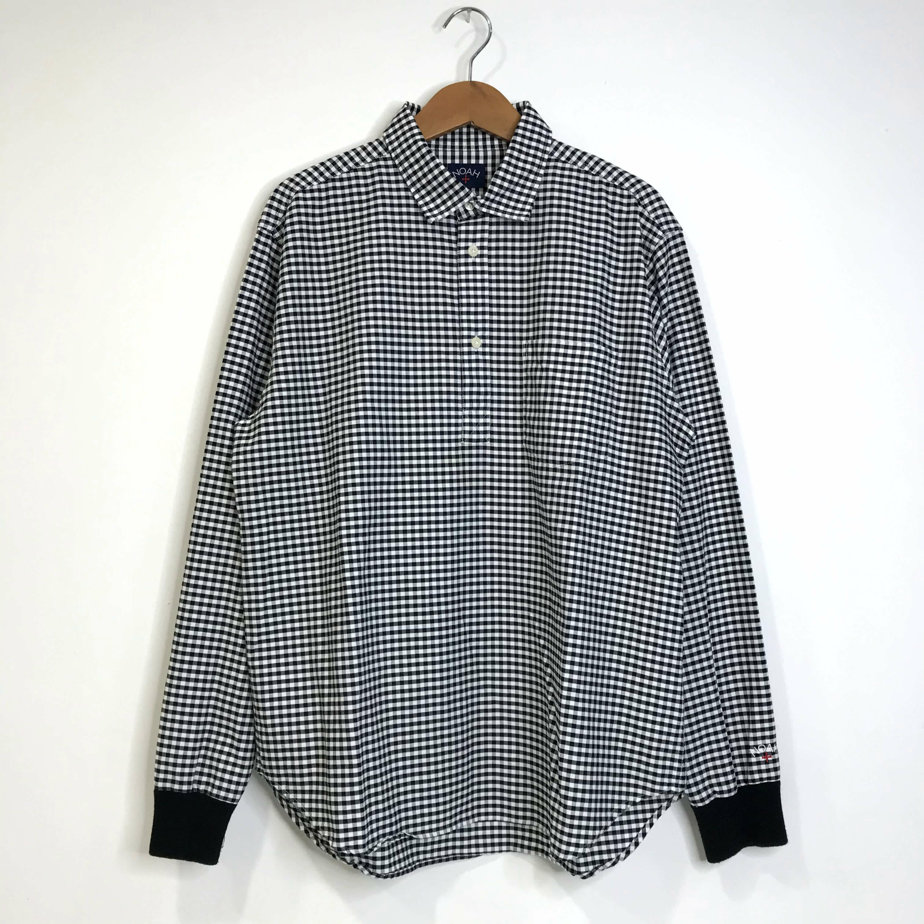 Noah Checkered Plaid LS Polo Shirt SIZE L