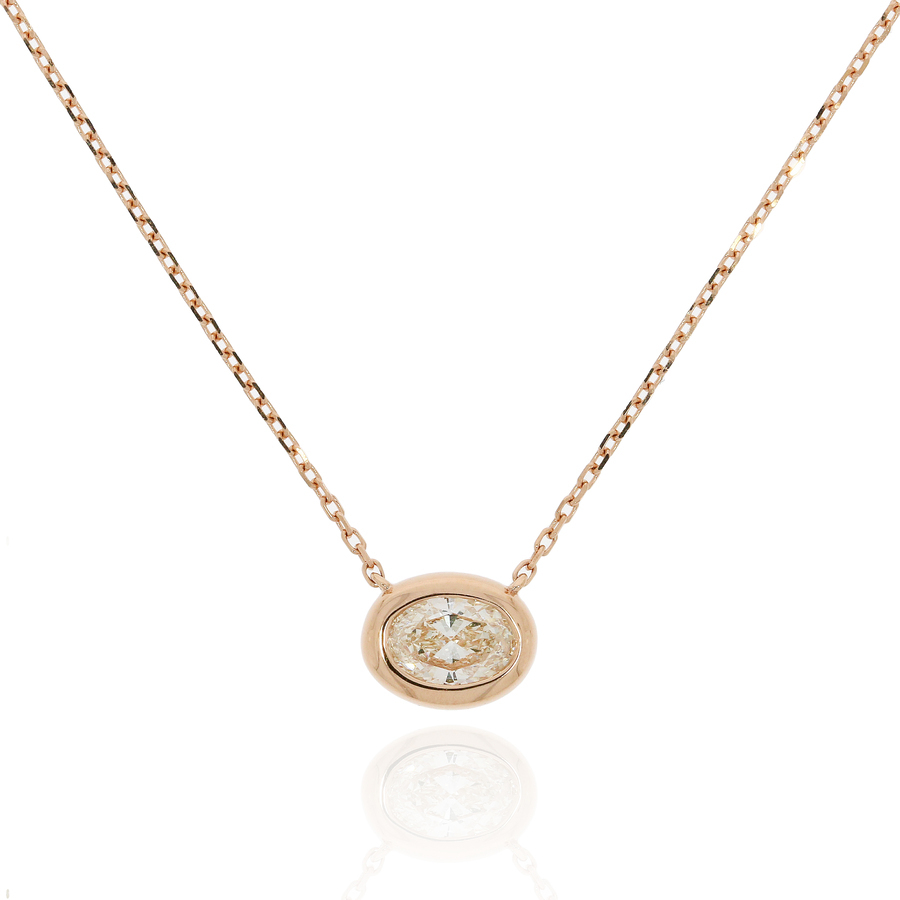 環抱系列 | 橢圓形鑽石頸鏈