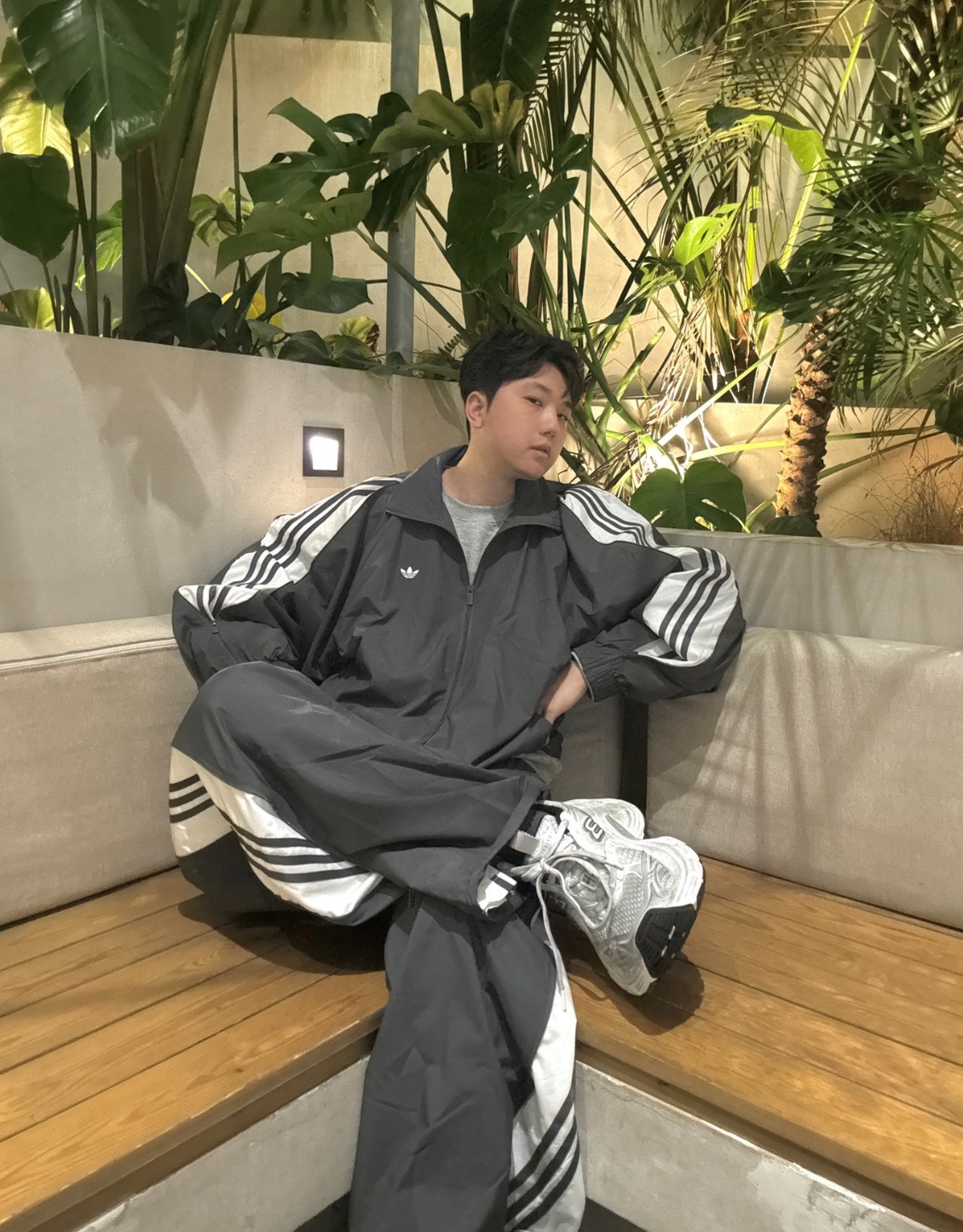 adidas Originals 復古立領條紋拉鍊外套｜女款｜深灰