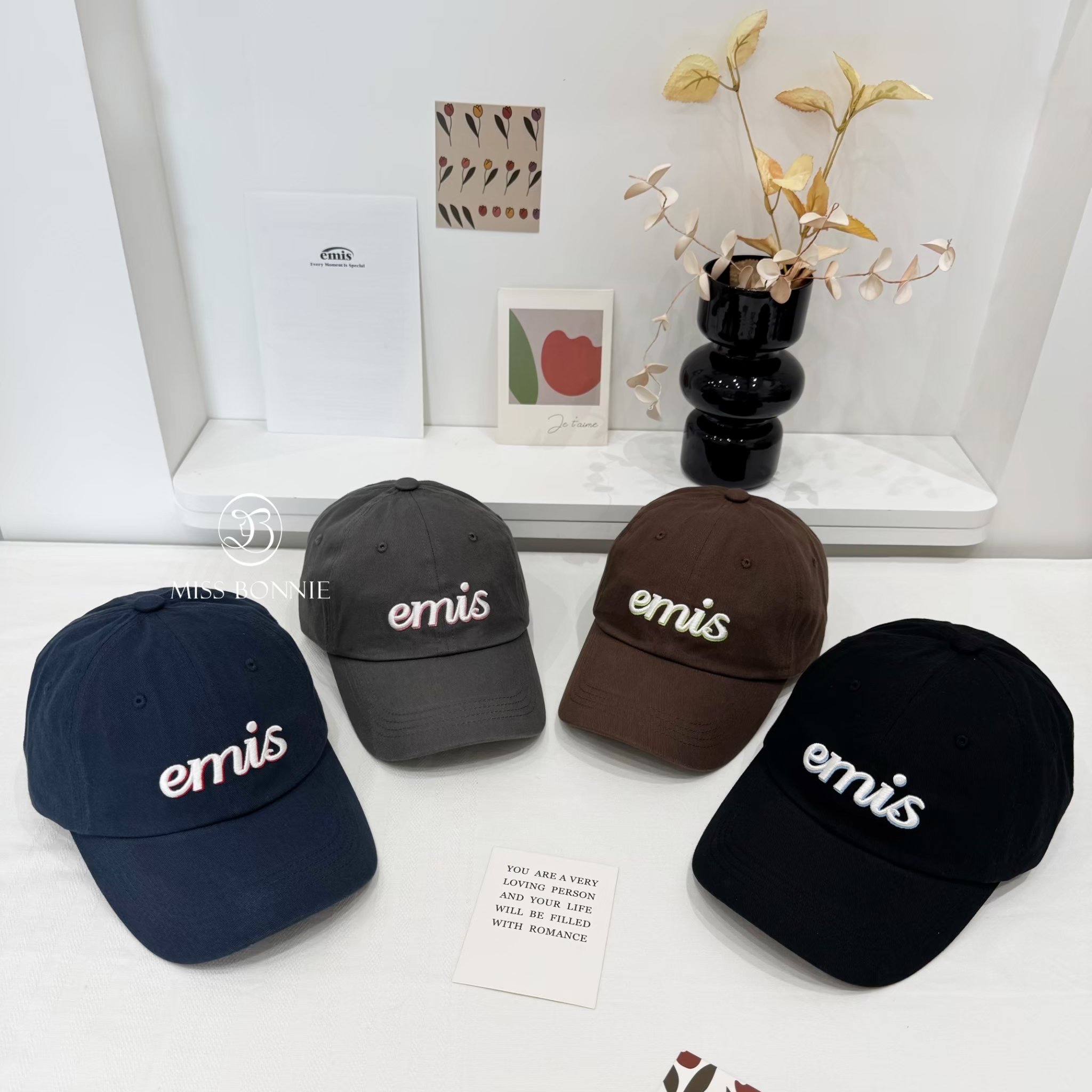 Emis草寫雙色Logo棒球帽(現貨4色)