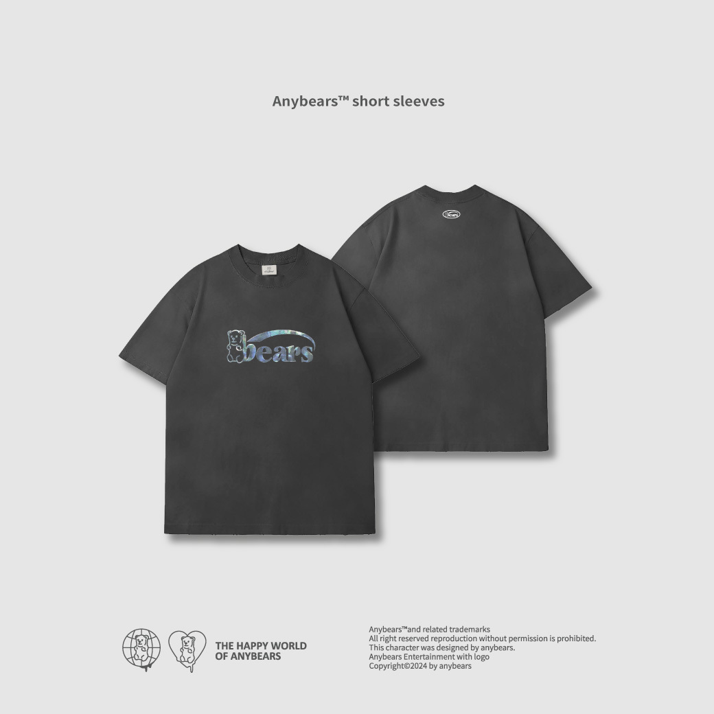 ANYBEARS® EM BEAR 銀邊熊 短Tee