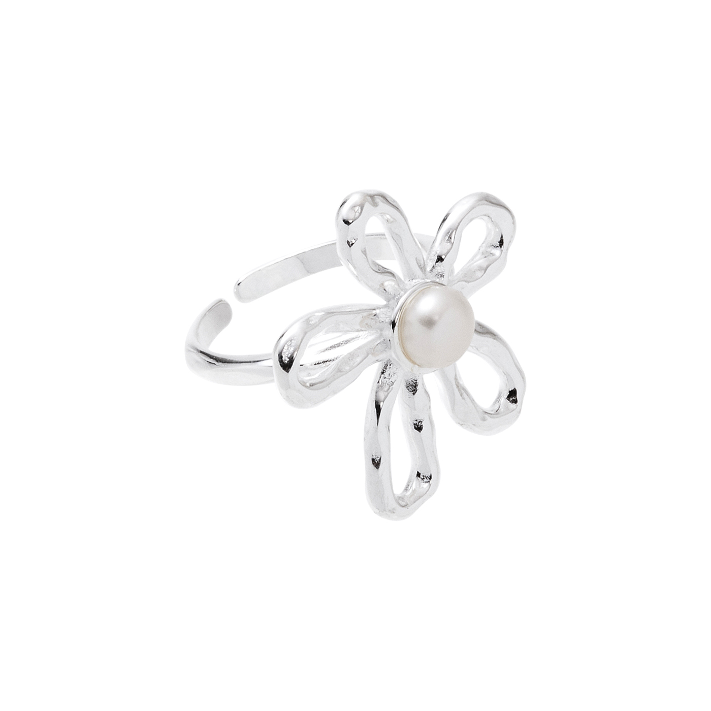 小花,珍珠,戒指,平價飾品