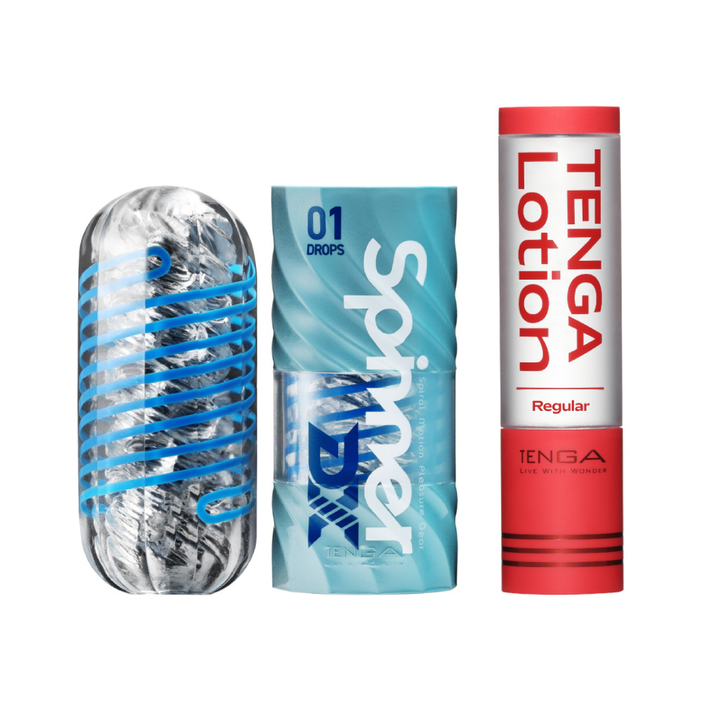 SPINNER DX 極上迴旋杯 [DROPS / 翻騰球]  + TENGA LOTION套組