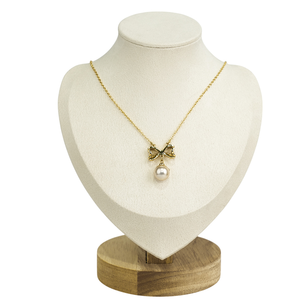 【COACH】C Logo 玻璃珍珠針式耳環+玻璃珍珠蝴蝶結項鍊飾品禮盒(金色)CY110 VP4