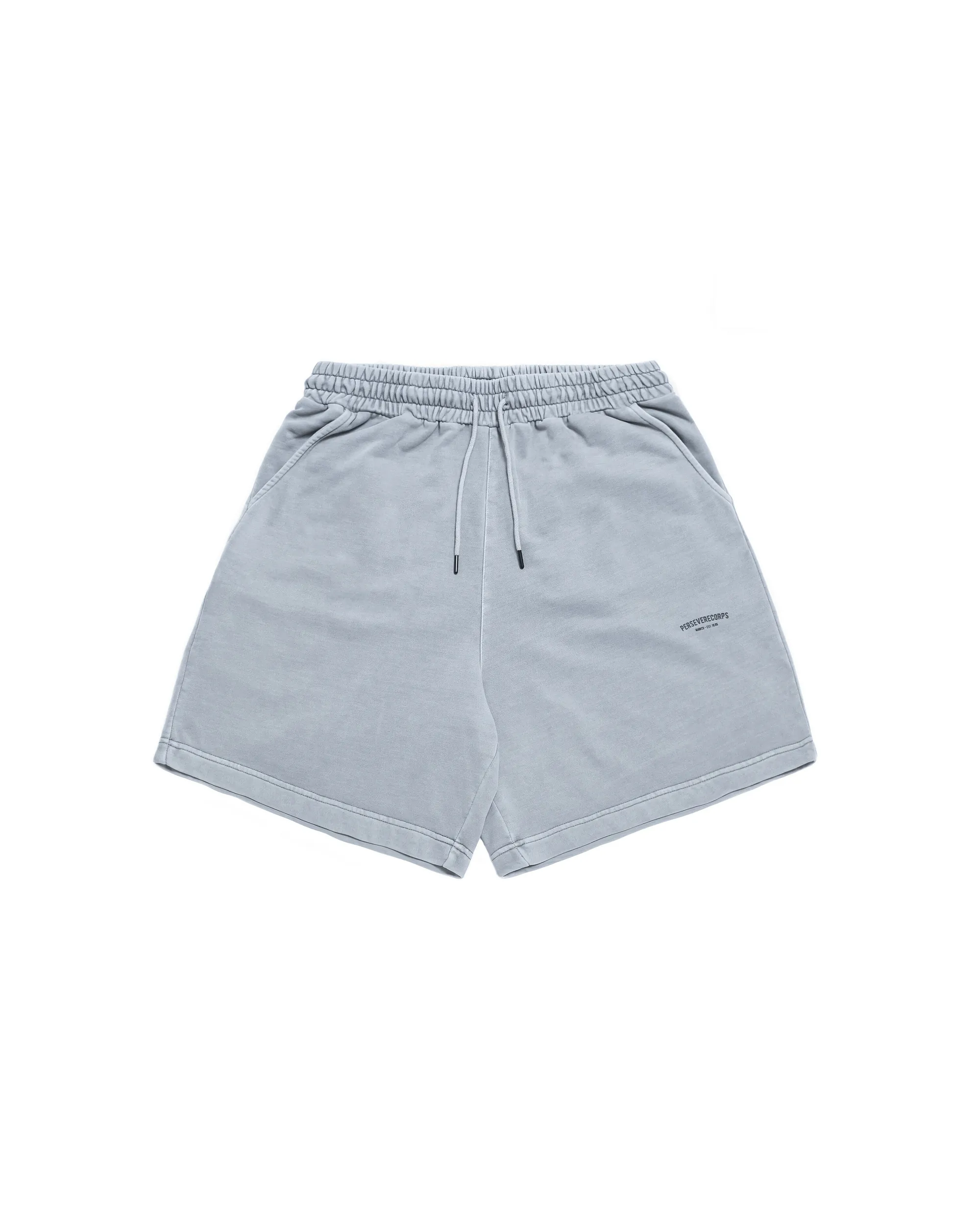 PERSEVERE WASHED FRENCH TERRY SHORTS - WASHED LIGHT GREY